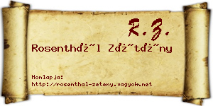 Rosenthál Zétény névjegykártya